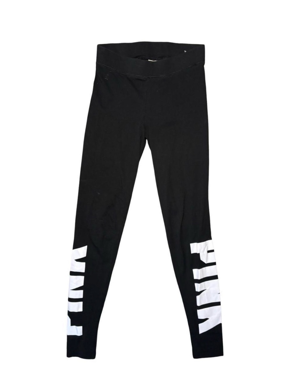 PINK Victoria's Secret Black Leggings with White Side PINK Logo
